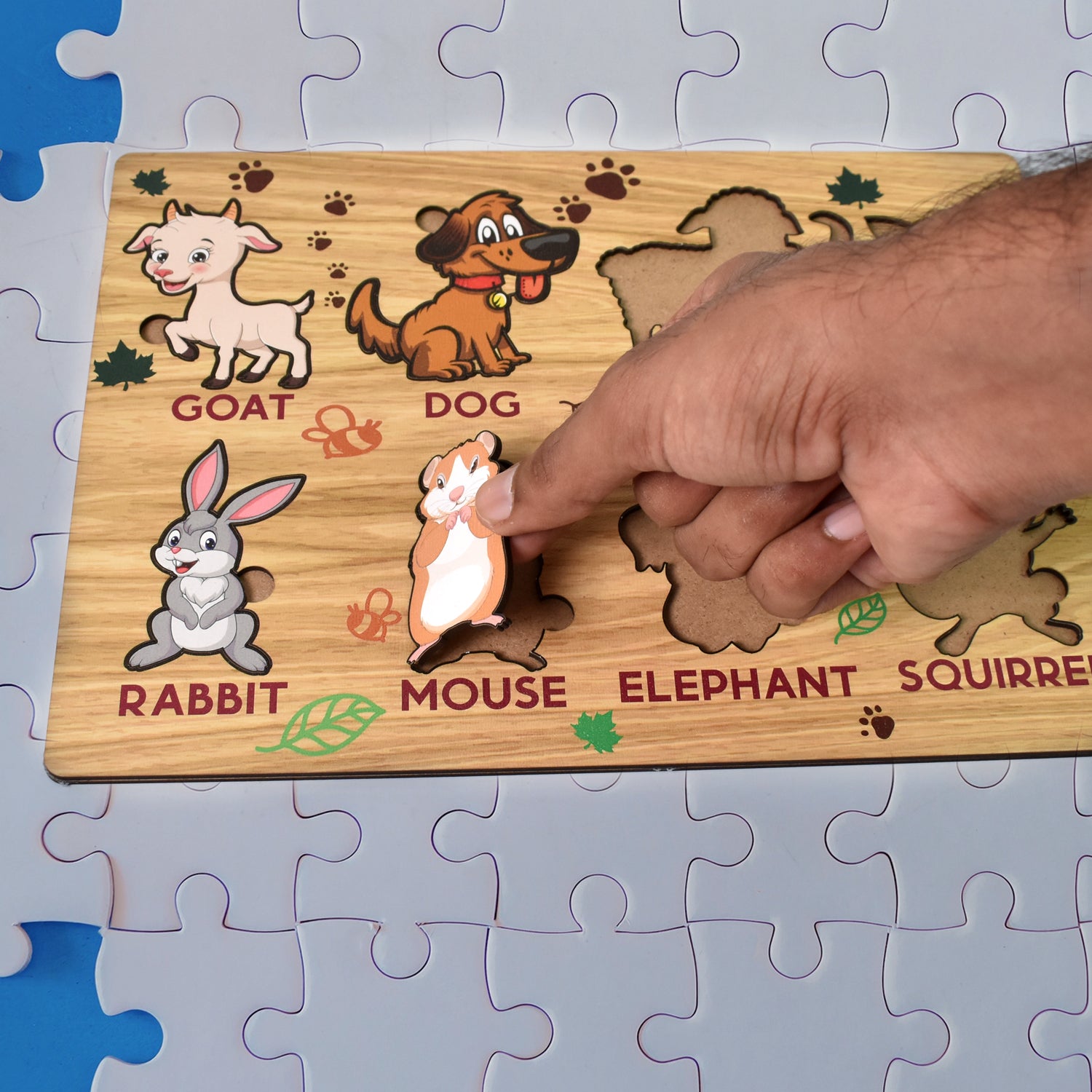 Wooden Animal Puzzle Learning Educational Board (1 Set  2820 Cm) Wooden Animal Puzzle Learning Educational Board (1 Set  2820 Cm)